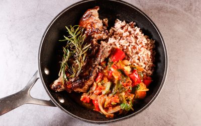 Lamb steak with ratatouille